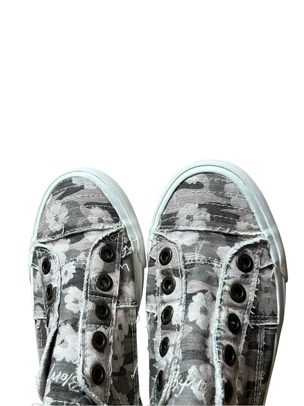 Blowfish Malibu Slip On Shoes Womens 6.5 Gray Floral Canvas Casual - Picture 5 of 11